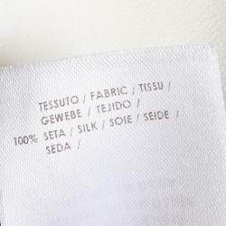 Pre Owned Alexander McQueen Cream Silk Ruffle Sleeve Shirt L