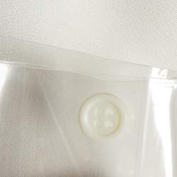 Pre Owned Alexander McQueen Cream Silk Ruffle Sleeve Shirt L