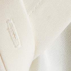 Pre Owned Alexander McQueen Cream Silk Ruffle Sleeve Shirt L