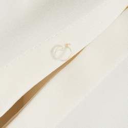 Pre Owned Alexander McQueen Cream Silk Ruffle Sleeve Shirt L