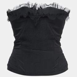 OMEGA BUSTIER IN BLACK, TOPS