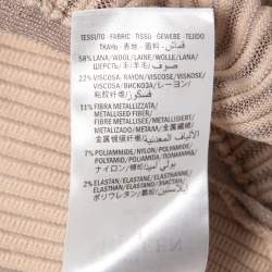 Pre Owned Alexander McQueen Pink Striped Lurex Knit Mini Dress S