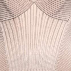 Pre Owned Alexander McQueen Pink Striped Lurex Knit Mini Dress S