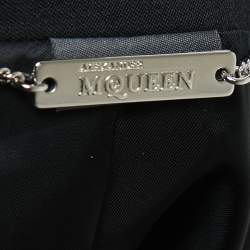 Pre Owned Alexander McQueen Black Wool Mid Length Coat M