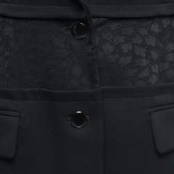 Pre Owned Alexander McQueen Black Wool Mid Length Coat M