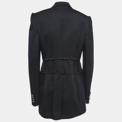 Pre Owned Alexander McQueen Black Wool Mid Length Coat M