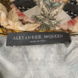 Pre Owned Alexander McQueen Multicolor Floral Print Knit Halter Crop Top S