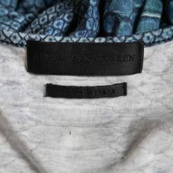 Pre Owned Alexander McQueen Blue Skull Printed Cotton Knit Tank Top S