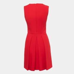 Alexander McQueen Red Wool Blend Sleeveless Mini Dress XS