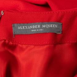 Alexander McQueen Red Wool Blend Sleeveless Mini Dress XS