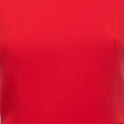 Alexander McQueen Red Wool Blend Sleeveless Mini Dress XS