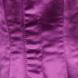 Pre Owned Alexander McQueen Purple Silk Sateen La Dame Bleue Mini Dress L