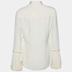 Pre Owned Alexander McQueen Cream Silk Button Front Shirt M