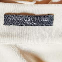 Pre Owned Alexander McQueen Cream Silk Button Front Shirt M