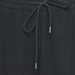 Pre Owned Alexander McQueen Black Crepe Elasticized Waist Drawstring Trousers S