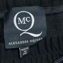 Pre Owned Alexander McQueen Black Crepe Elasticized Waist Drawstring Trousers S