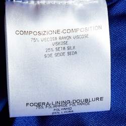 Pre Owned Alexander McQueen Royal Blue Jersey Ruched Sleeveless Mini Dress L