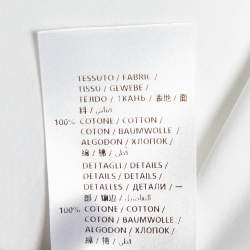 Pre Owned Alexander McQueen White Cotton & Lace Detail High Low Hem Shirt M