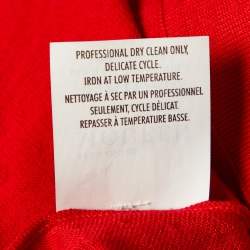 Pre Owned Alexander McQueen Red Wool Knit Flared Hem Wide Neck Sweater L