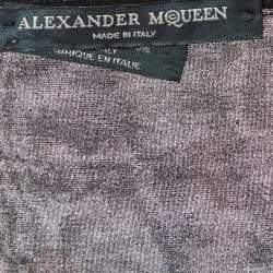 Pre Owned Alexander McQueen Brown Leopard Printed Silk Oversized Draped Shrug (One Size)