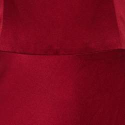 Pre Owned Alexander McQueen Burgundy Crepe Strapless Gown S