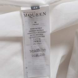Pre Owned Alexander McQueen White Cotton Off Shoulder Lace Trim Blouse M