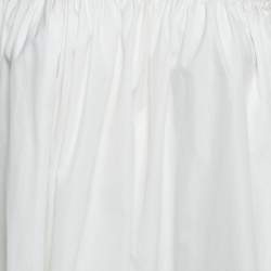 Pre Owned Alexander McQueen White Cotton Off Shoulder Lace Trim Blouse M