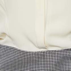 Alexander McQueen Cream Silk & Houndstooth Silk & Wool Jumpsuit S