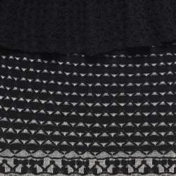 Pre Owned Alexander McQueen Black/Pink Stretch Tulle Off Shoulder Midi Dress S