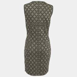 Pre Owned Alexander McQueen Black/Metallic Lurex Knit Midi Dress XL