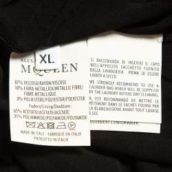 Pre Owned Alexander McQueen Black/Metallic Lurex Knit Midi Dress XL