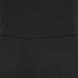 Pre Owned Alexander McQueen Black Pleated Crepe Sleeveless Midi Dress S