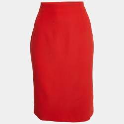 Alexander McQueen Orange Crepe Pencil Skirt L
