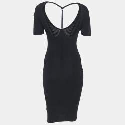Alexander McQueen Black Wool Knit Visible Strap Mini Dress M