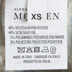 Pre Owned Alexander McQueen Powder Blue Floral Jacquard Knit Sleeveless Dress XS