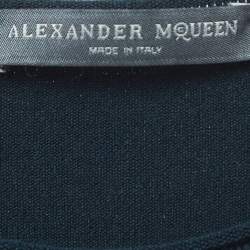 Pre Owned Alexander McQueen Dark Green Wool Knit Long Sleeve Top S