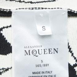 Pre Owned Alexander McQueen Black/White Jacquard Knit Short Dress S
