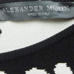 Pre Owned Alexander McQueen Black/White Jacquard Knit Short Dress S