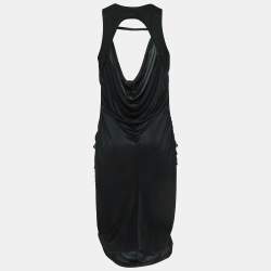 Alexander McQueen Ruched Adjustable Hem Midi Dress L