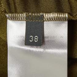 Pre Owned Alexander McQueen Green Silk Blend Cutout Sleeveless Top S