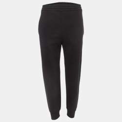 Alexander McQueen Black Logo Embroidered Cotton Knit Joggers XS