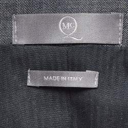 Pre Owned Alexander McQueen Navy Blue Tweed Zip Front Jacket M