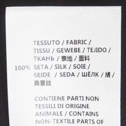 Pre Owned Alexander McQueen Black Silk Buttoned Neck Tie Sleeveless Blouse M