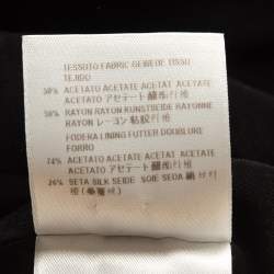 Pre Owned Alexander McQueen Black Leaf Crepe Flared Mini Dress M