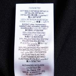 Pre Owned Alexander McQueen Black Knit Ruffle Off-Shoulder Fit & Flare Sweater Dress XS