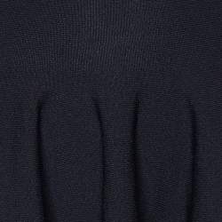 Pre Owned Alexander McQueen Black Knit Ruffle Off-Shoulder Fit & Flare Sweater Dress XS