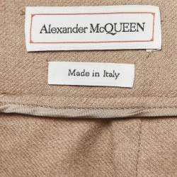Pre Owned Alexander McQueen Beige Camel Hair Tapered Trousers L