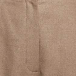 Pre Owned Alexander McQueen Beige Camel Hair Tapered Trousers L