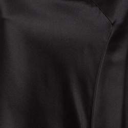 Pre Owned Alexander McQueen Black Satin Silk Mini Shift Dress S