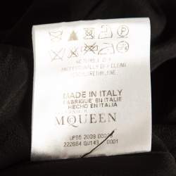 Pre Owned Alexander McQueen Black Satin Silk Mini Shift Dress S